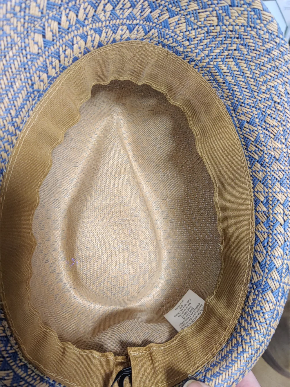 & Other Stories Blue and Tan Woven Straw Trilby Hat